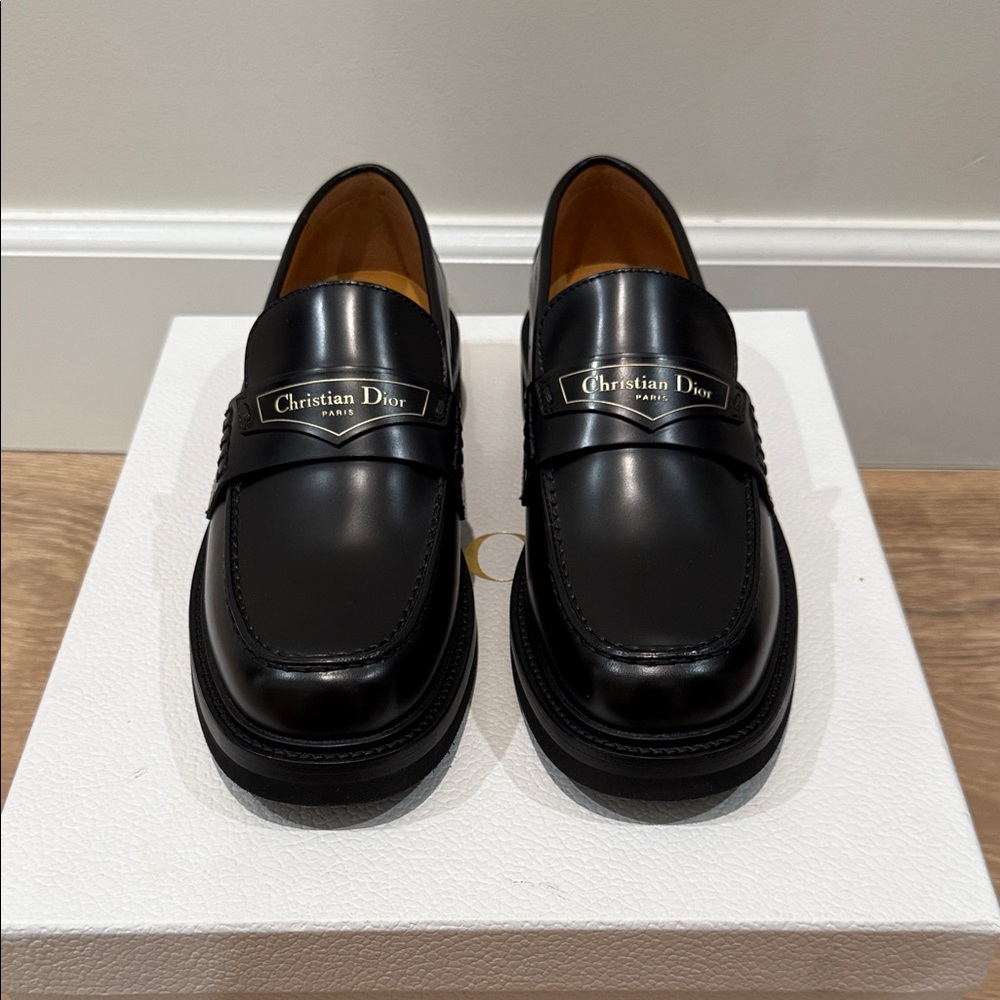 Brand new authentic Dior Boy Black Leather Loafers